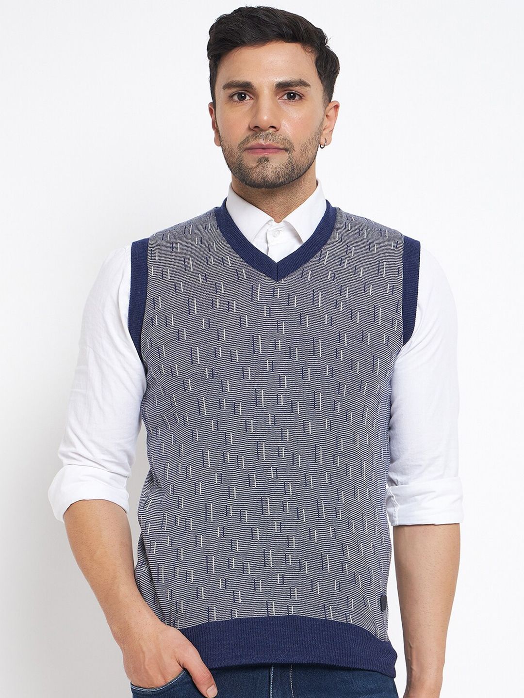 Duke Self Design Reversible Sleeveless Sweater Vests