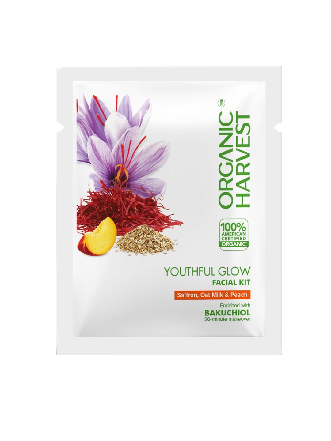Organic Harvest Youthful Glow Facial Kit with Saffron & Bakuchiol - 25 g