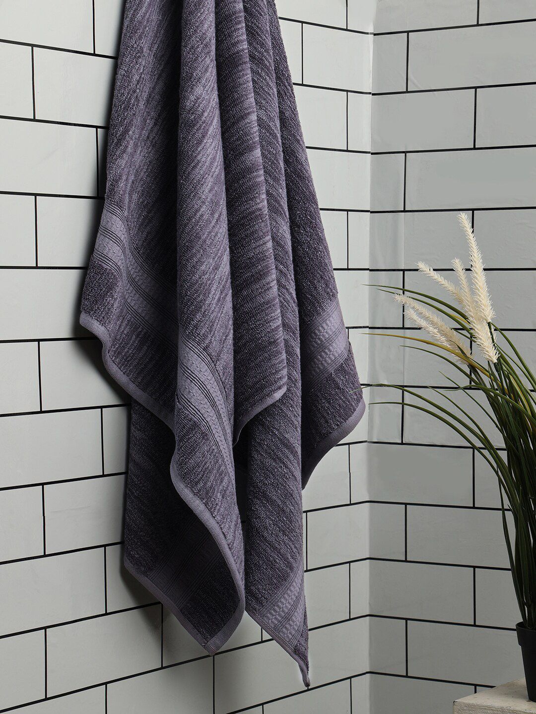 SPACES Grey 2 Piece Cotton 500 GSM Towel