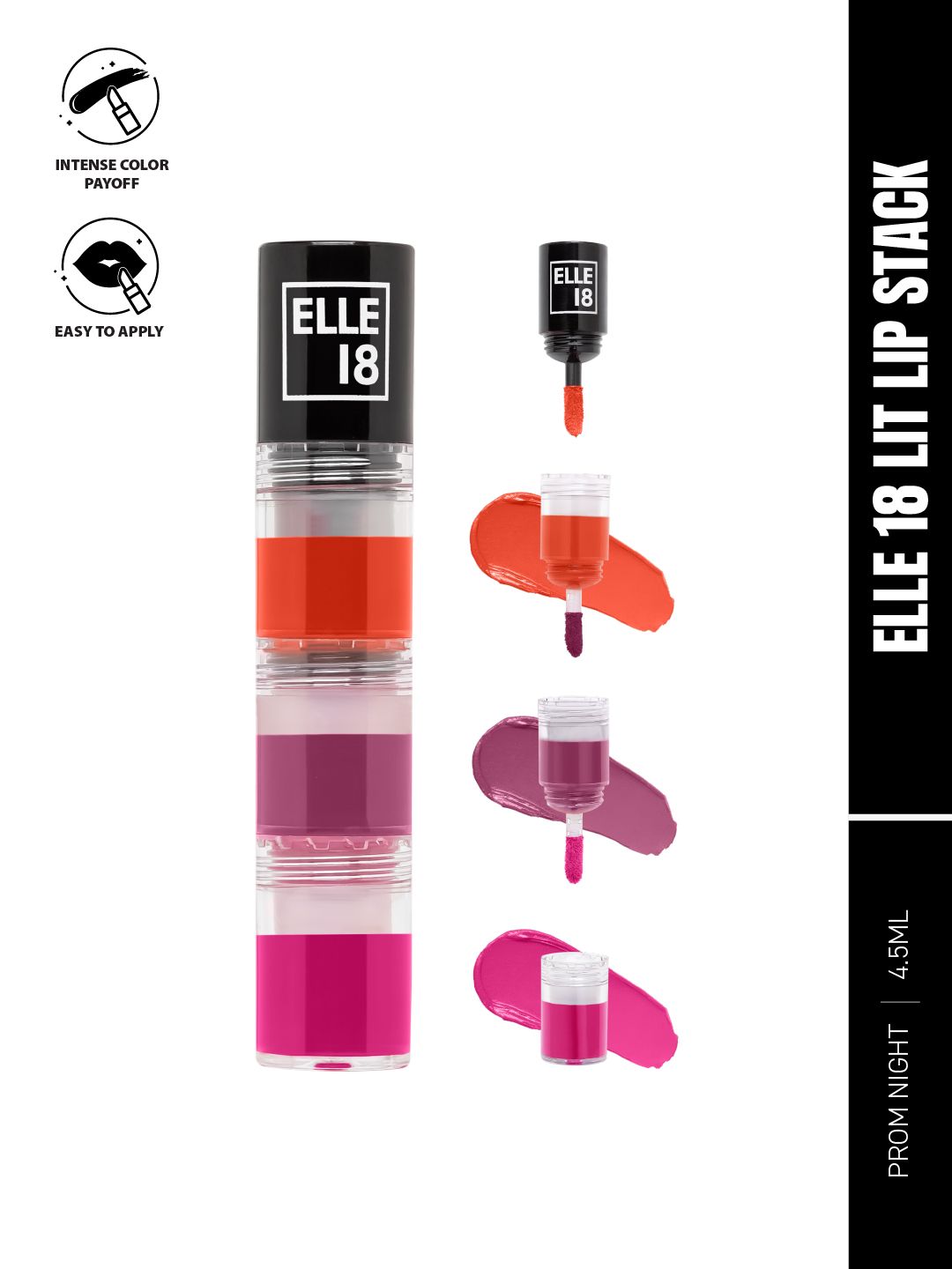 ELLE 18 Lit Lip Stack 3-in-1 Lipstick 4.5ml - Prom Night