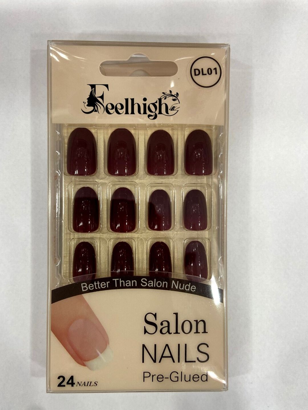 FEELHIGH 24Pcs Pre Glued Press On Artificial Nails - DL01