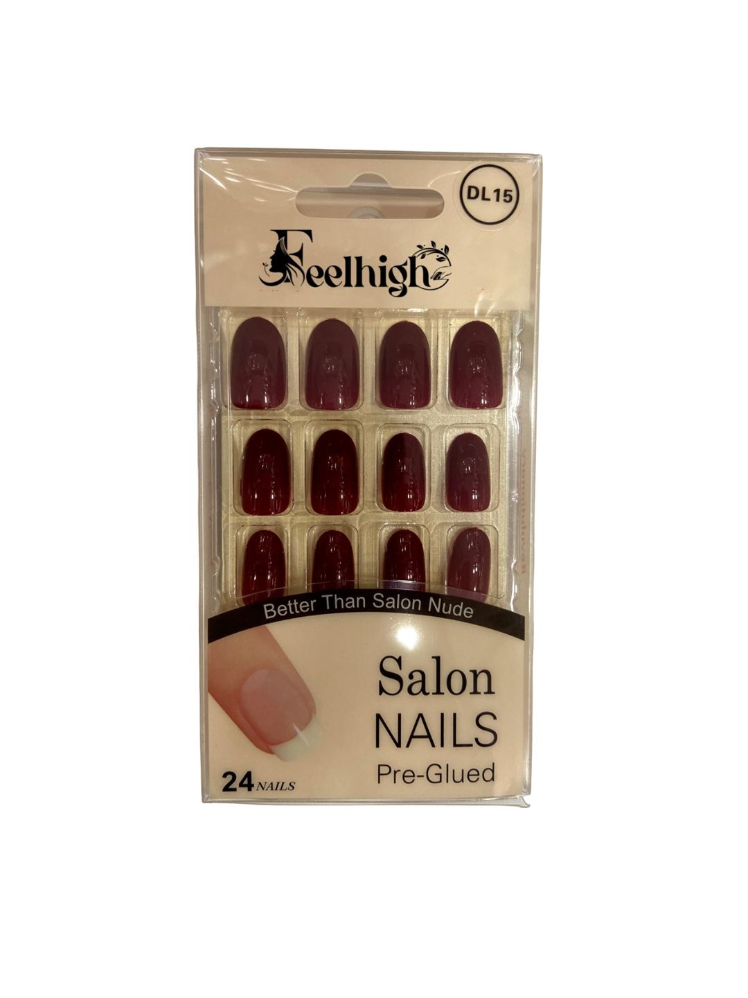 FEELHIGH 24Pcs Pre Glued Press On Artificial Nails - DL15