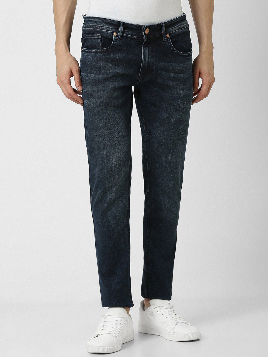 Peter England Casuals Men Light Fade Mid-Rise Skinny Fit Stretchable Jeans