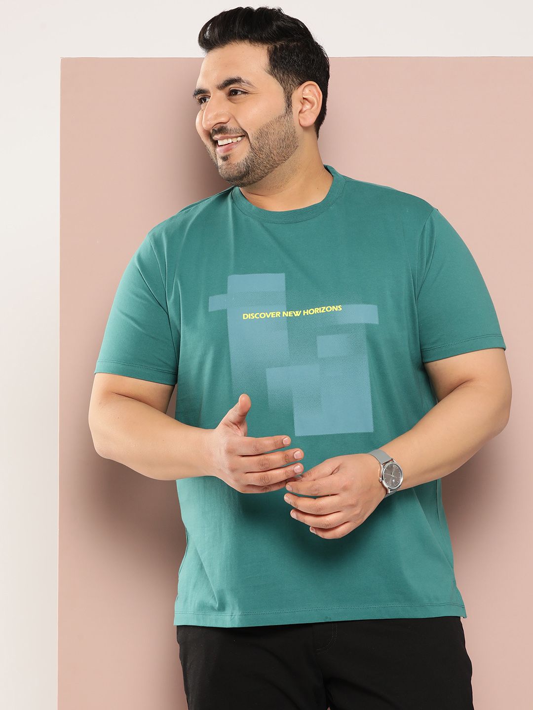 Sztori Men Plus Size Typography Printed T-shirt