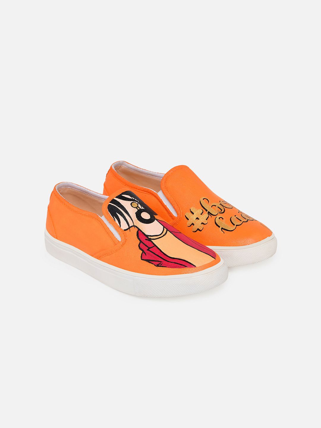 THE QUIRKY NAARI Women Boss Lady Canvas Memory Foam Insole Slip-On Sneakers