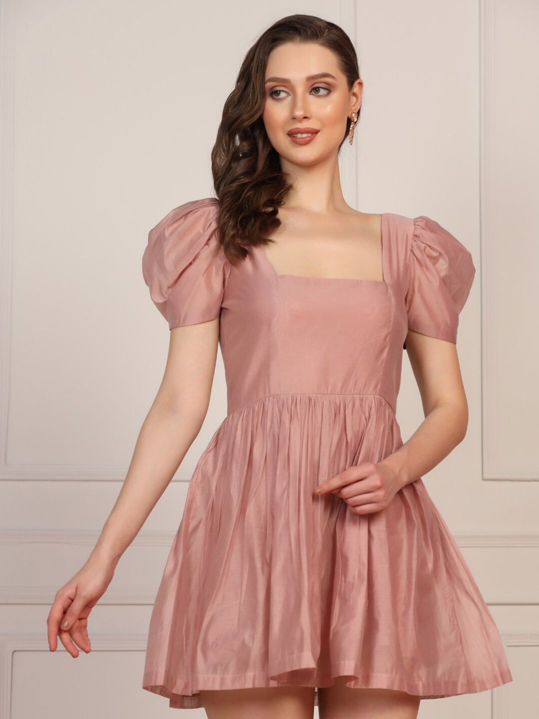 STARIN Pink Fit & Flare Mini Dress Price in India