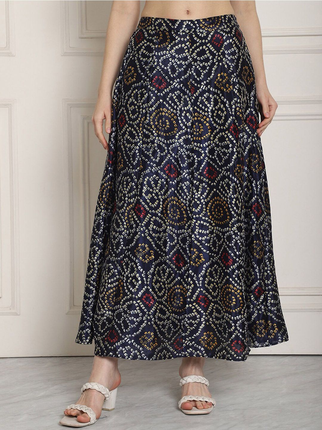 Buy NEUDIS Bandhani Printed Maxi Flared Skirt - Skirts for Women