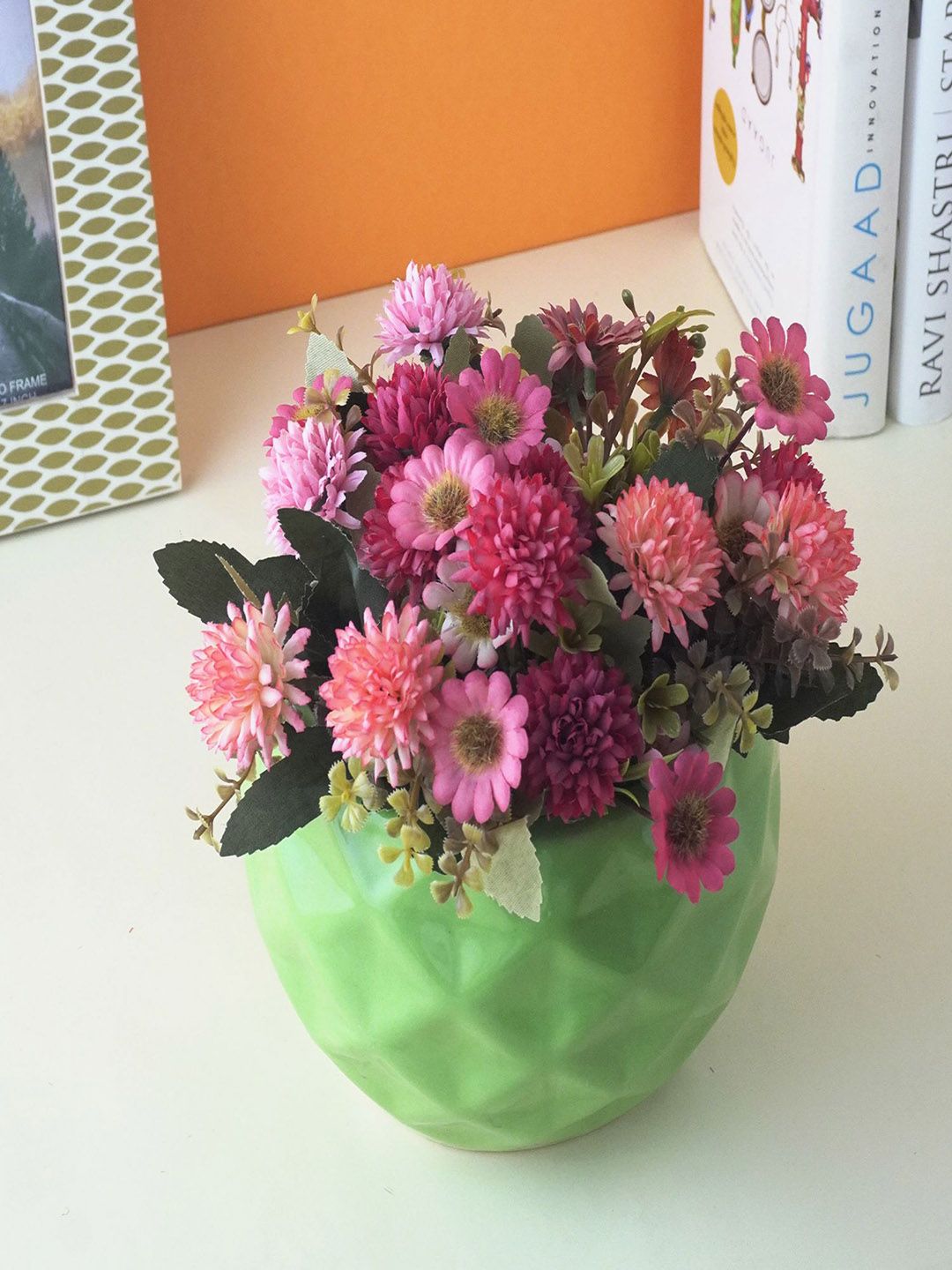 The Decor Mart Green Textured Ceramic Planter