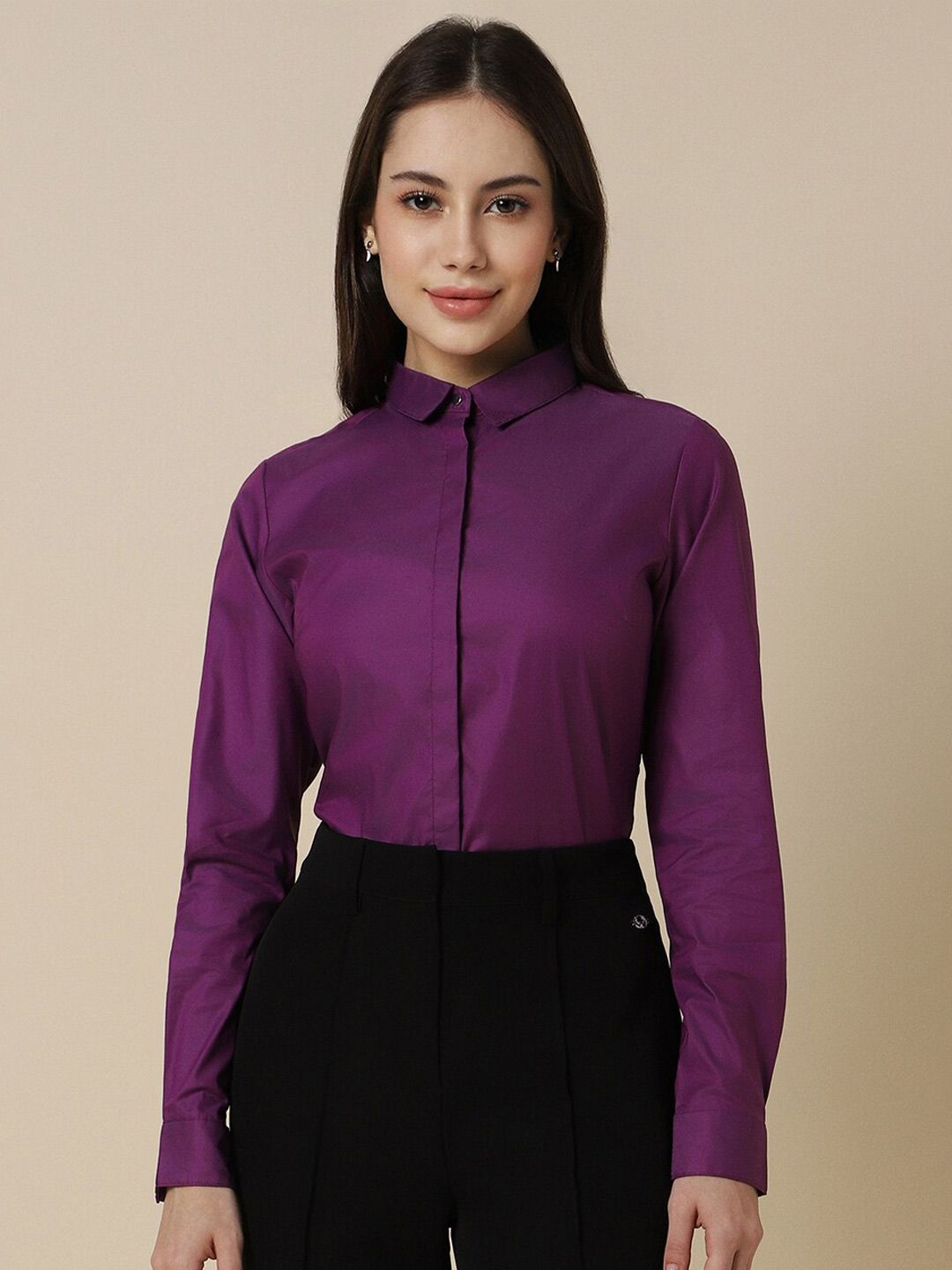 Allen Solly Woman Spread Collar Cotton Formal Shirt