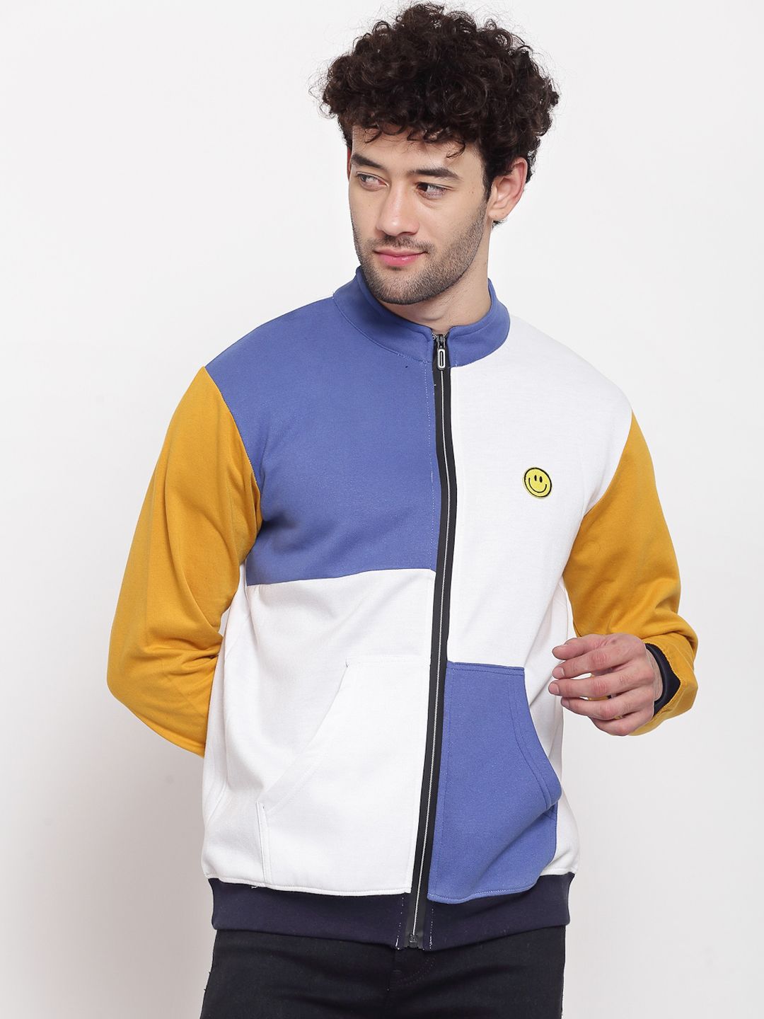 PAUSE SPORT Lightweight Mock Collar Colorblocked Bomber Jacket