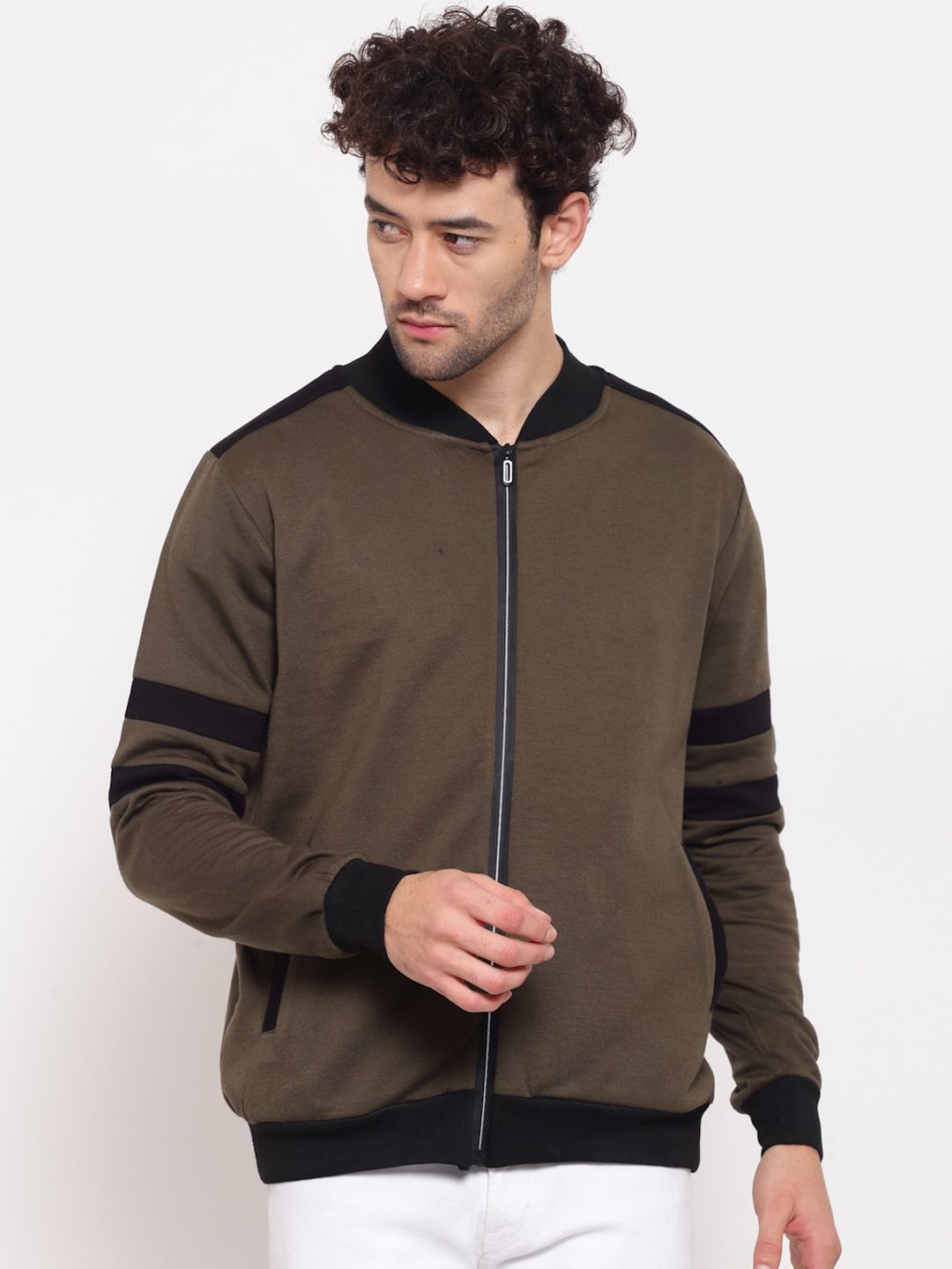 PAUSE SPORT Lightweight Stand Collar Cotton Bomber Jacket