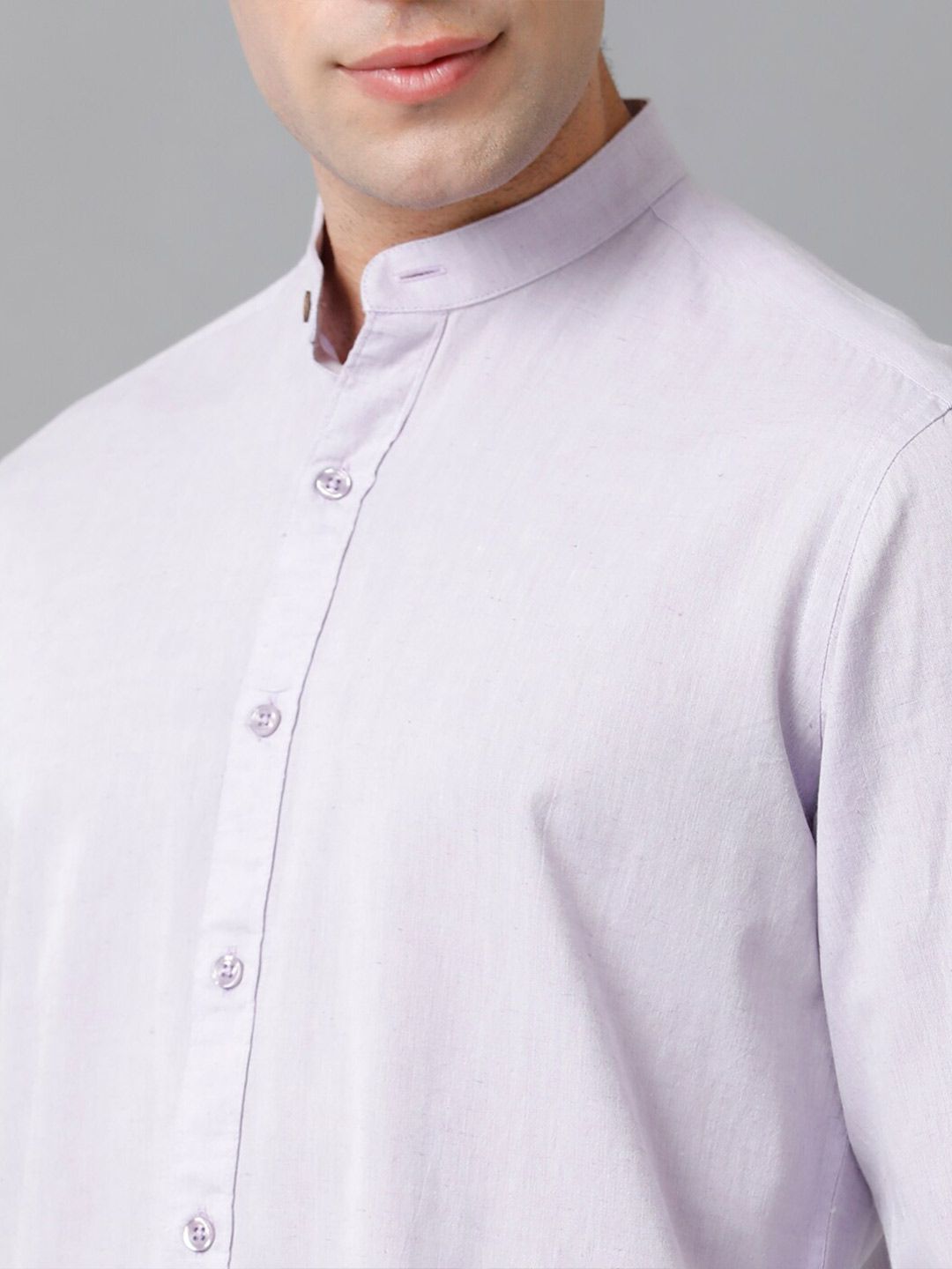 Buy CAVALLO by Linen Club Contemporary Slim Fit Band Collar Cotton
