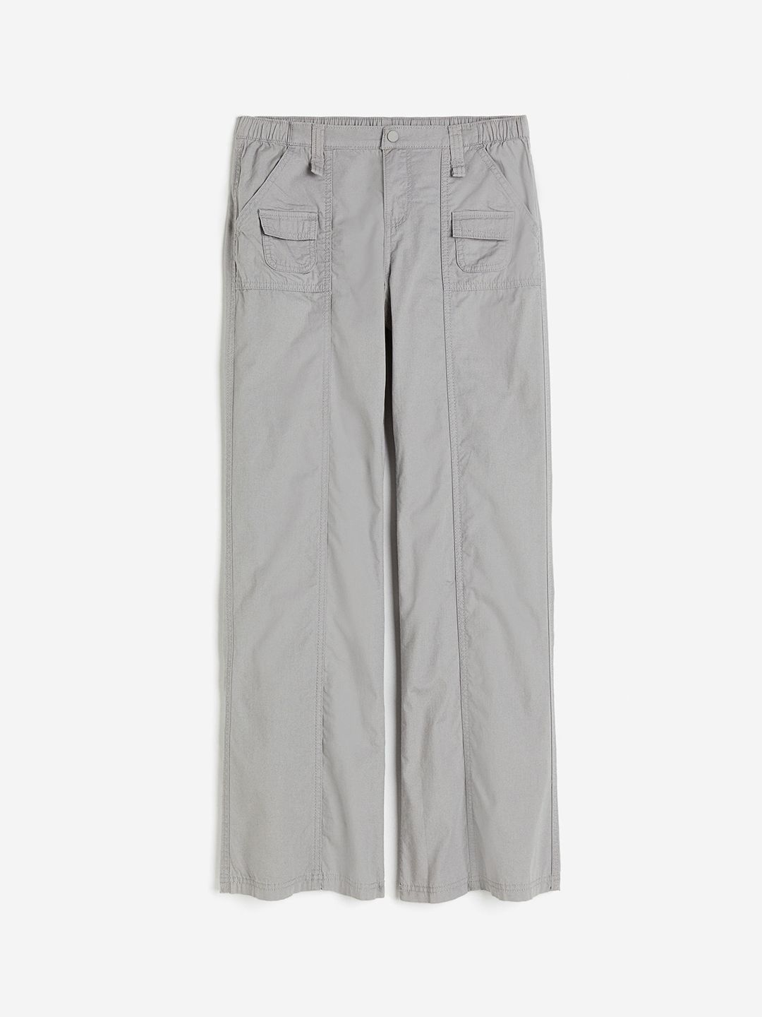H&M Women Pure Cotton Canvas Cargo Trousers Price in India