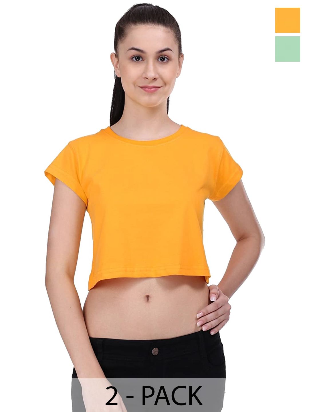 COLOR CAPITAL Multicoloured Cotton Crop Top Price in India