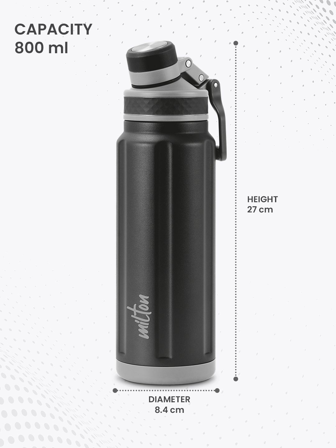 Buy Milton Mysporty 800 Black Thermosteel Insulated Hot and Cold