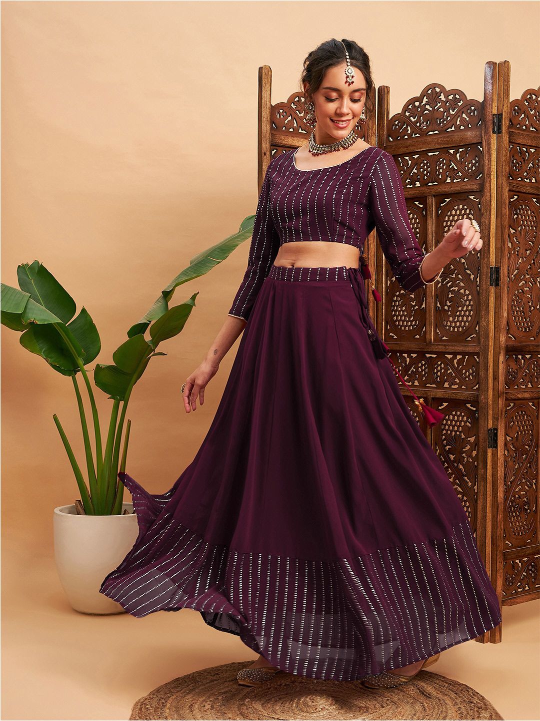 Shae by SASSAFRAS Embroidered Ready to Wear Lehenga Choli Price in India