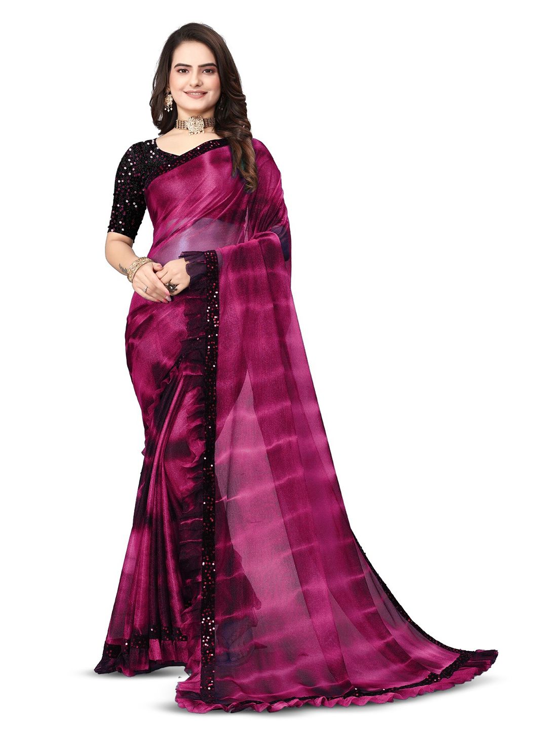 APNISHA Magenta Saree