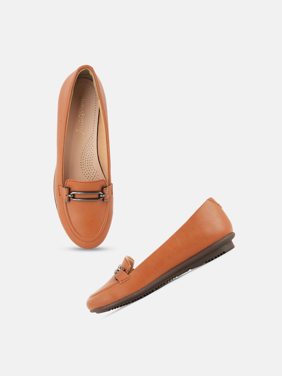 DressBerry Women Tan Party Ballerinas Flats Price in India