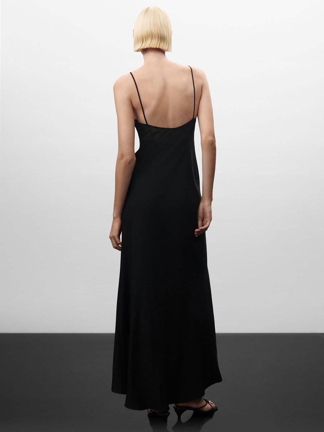 Semi-Transparent Panel Ruffle Dress