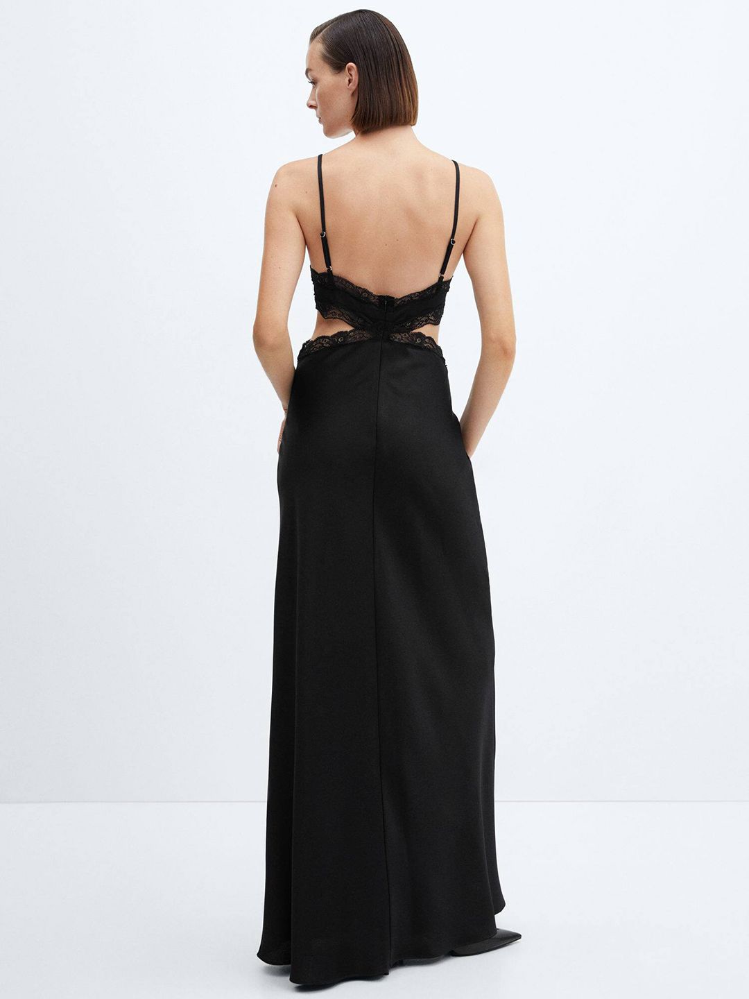 Satin Slip Dress With Slit