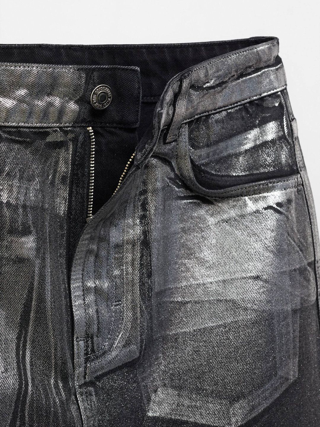 Long Foil Pure Cotton Denim Skirt