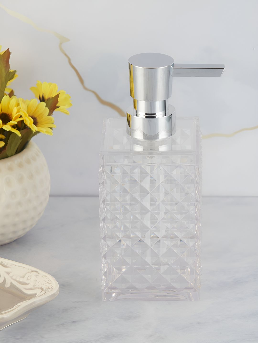 Kookee Transparent Glass Geometric Soap Dispenser