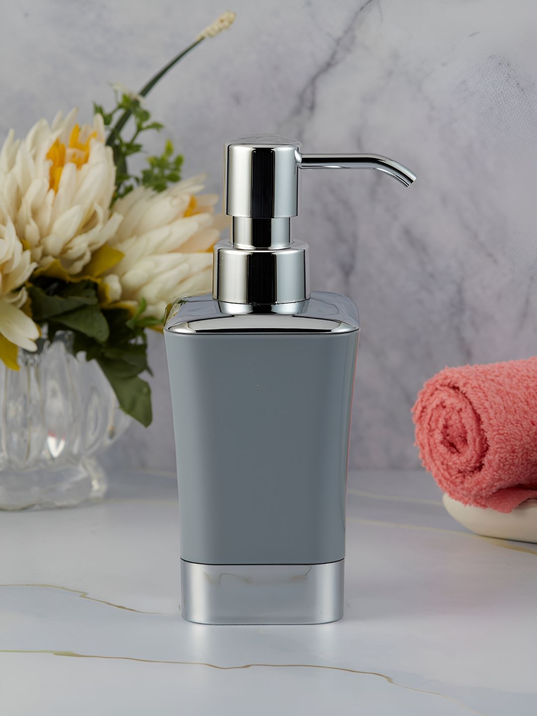 Kookee Grey Abstract Printed  Soap Dispenser