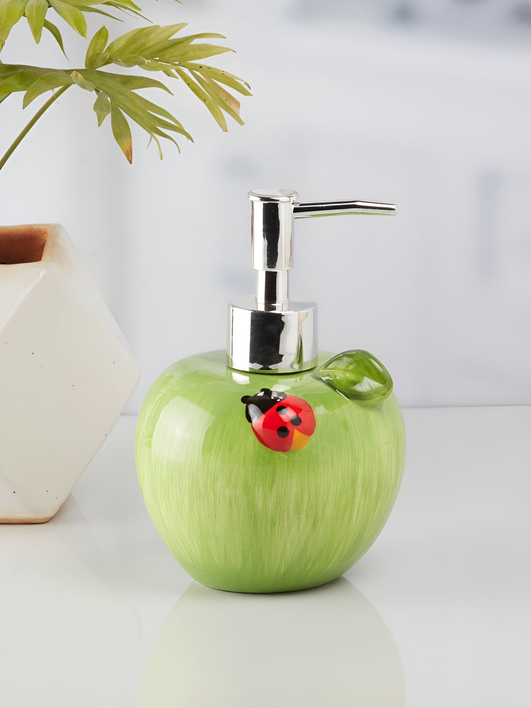 Kookee Green Abstract Ceramic Soap Dispenser