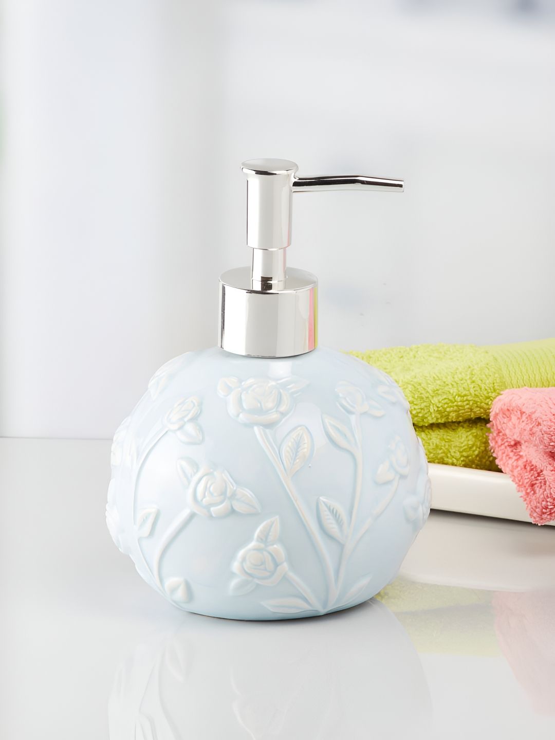 Kookee Blue Spherical Ceramic Soap Dispenser