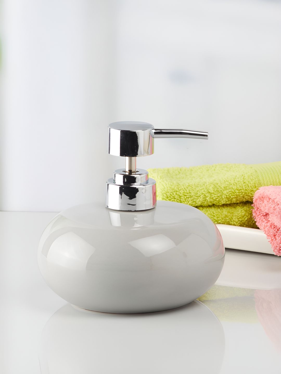Kookee Grey Solid Ceramic Soap Dispenser