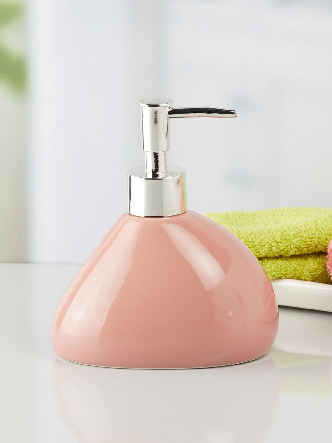 Kookee Pink Solid Ceramic Soap Dispenser