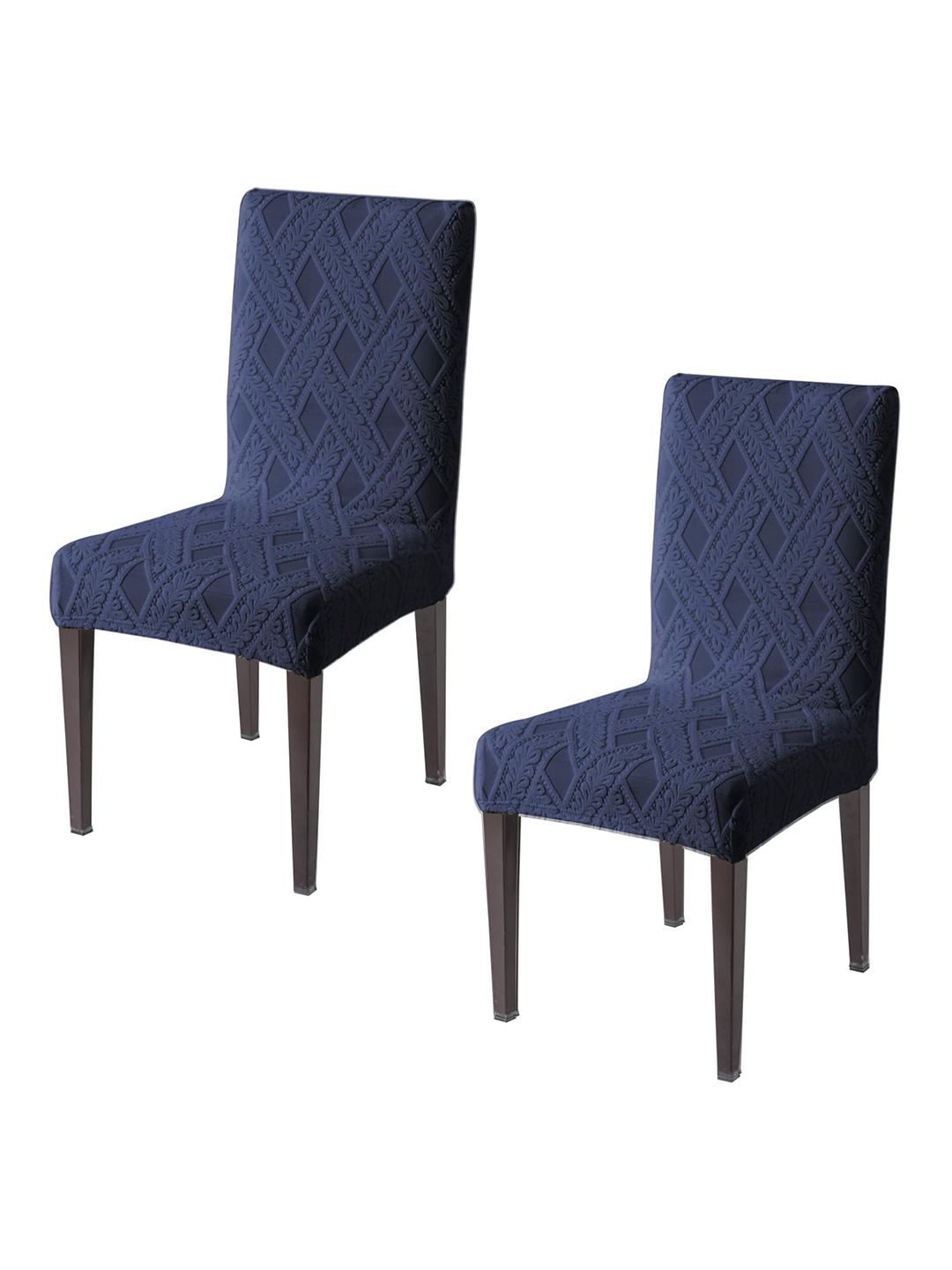 HOKIPO Blue 2 Piece Jacquard 190 GSM Chair Cover