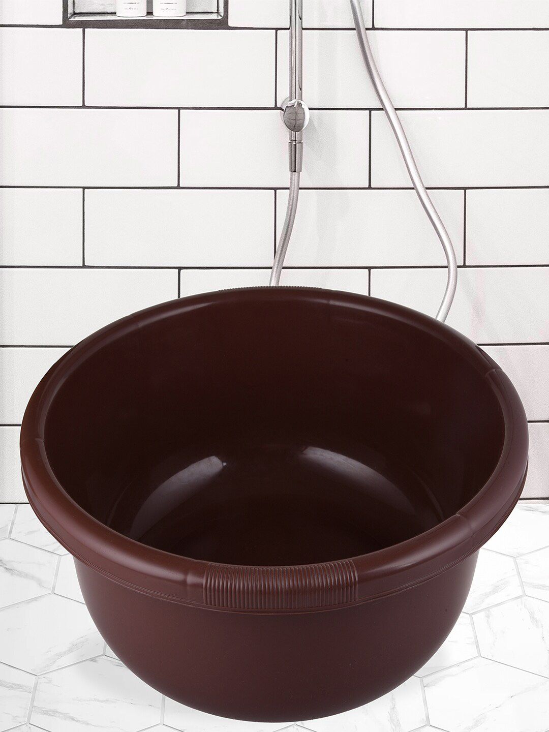 Kuber Industries Black & Brown 2 Pieces Durable Baby Bath Tub 38 L