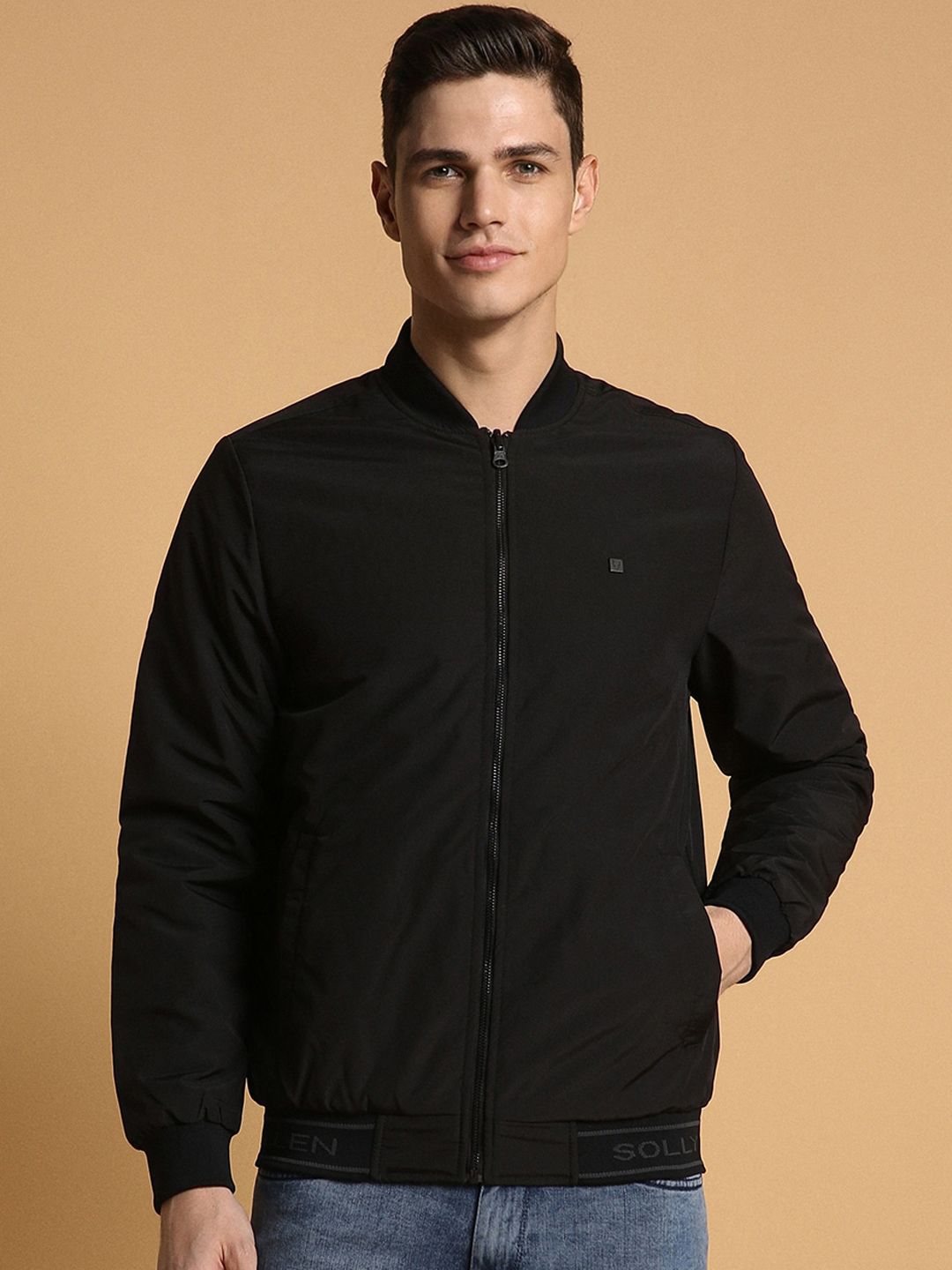 Allen Solly Stand Collar Pure Cotton Bomber Jacket