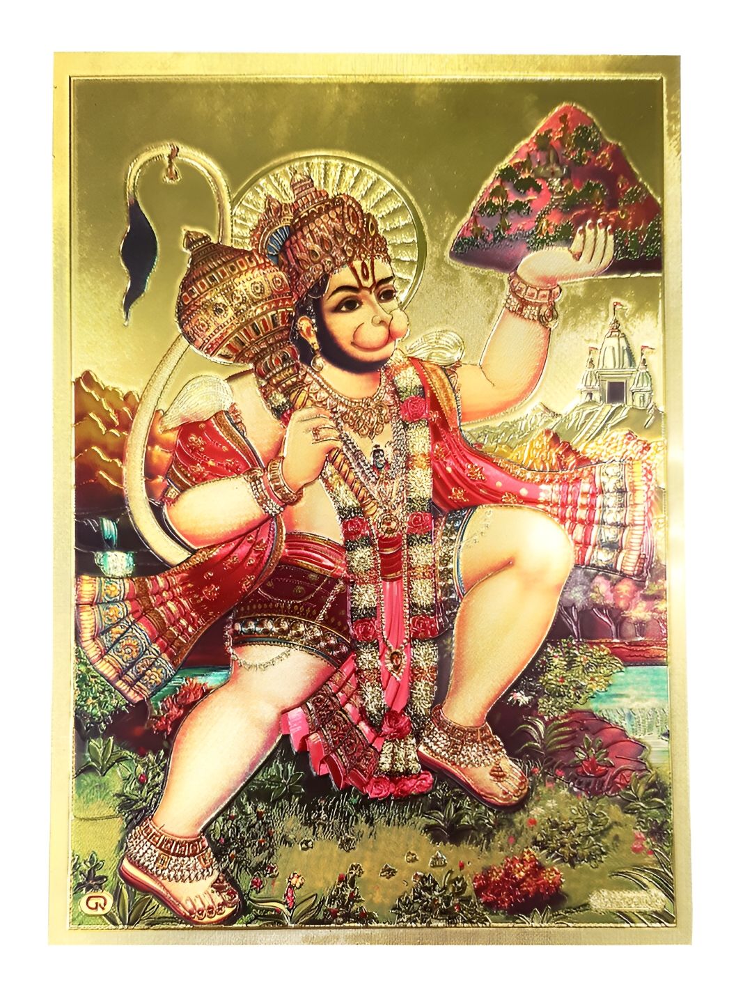 Buy Hawai 24k Gold Plated Sanjeevani Parvat Dhari Hanuman Wall Art