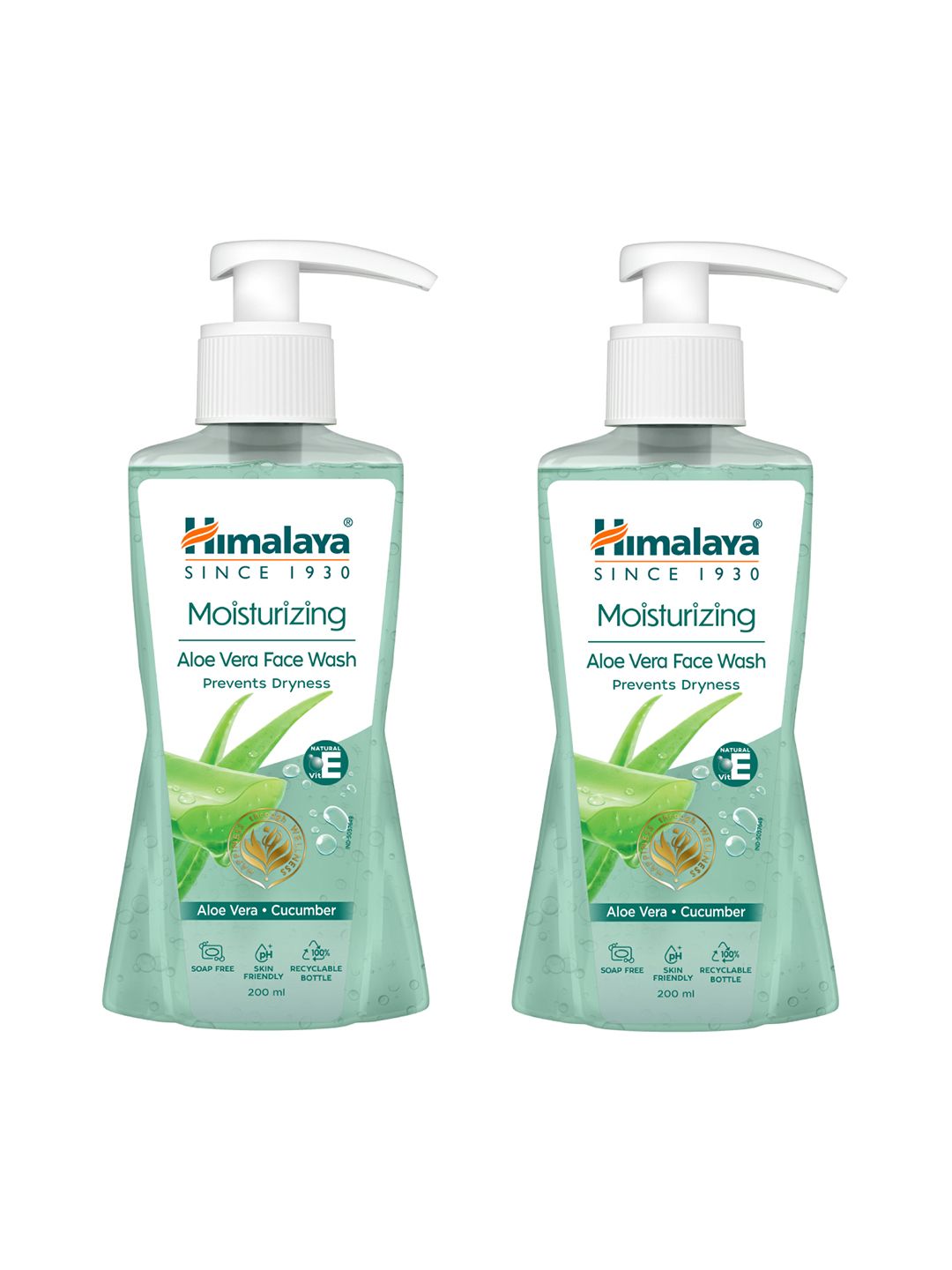 Himalaya Set Of 2 Moisturizing Aloe Vera Face Wash With Natural Vitamin E - 200ml Each