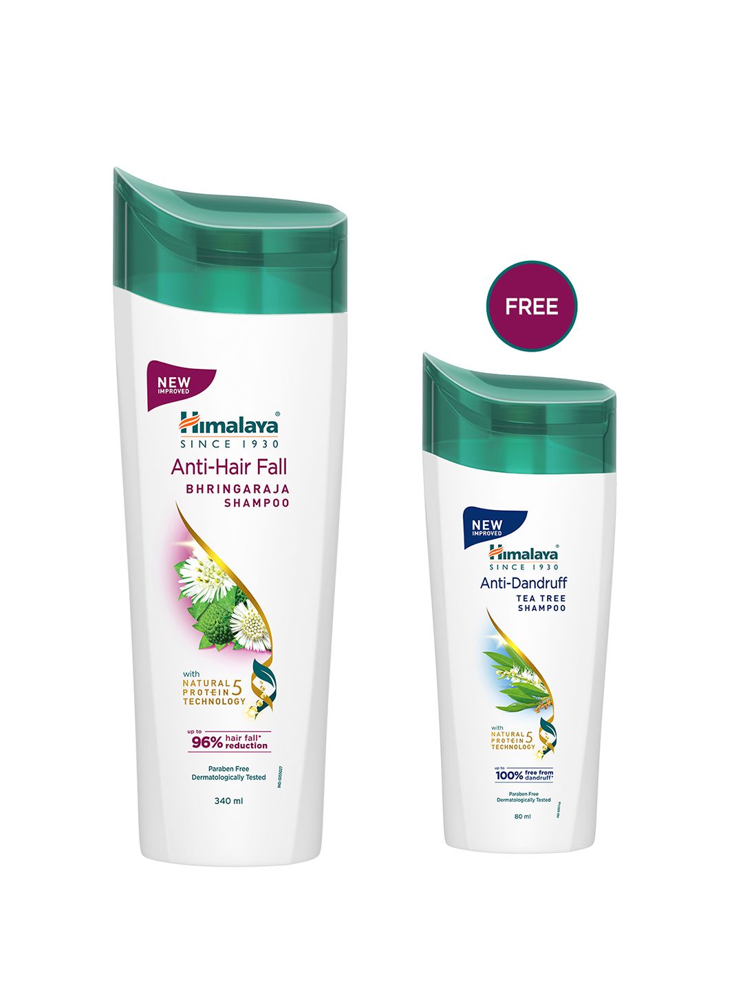 Himalaya Anti-Hair Fall Shampoo 340ml with Anti-Dandruff Tea Tree Shampoo 80ml Free