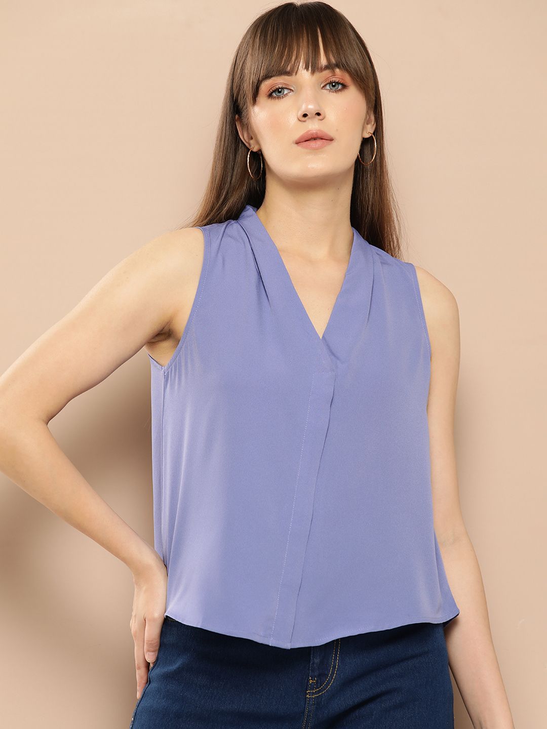 トップス NACHE SHAWL NECK SLEEVELESS Buy Chemistry Shawl Collar Sleeveless Top - Tops for Women