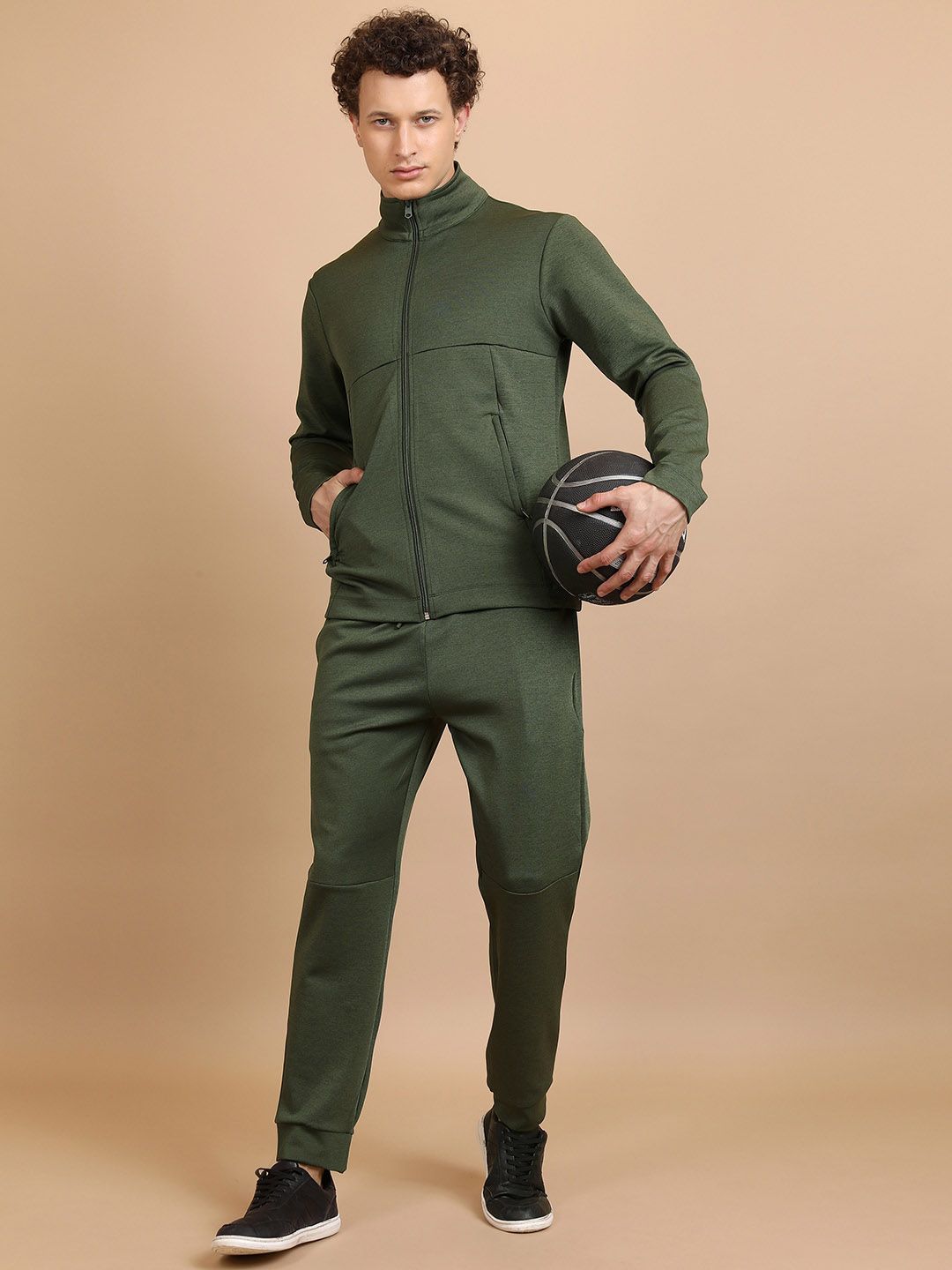 HIGHLANDER Mock Collar Sweatshirt & Trackpant deal from myntra