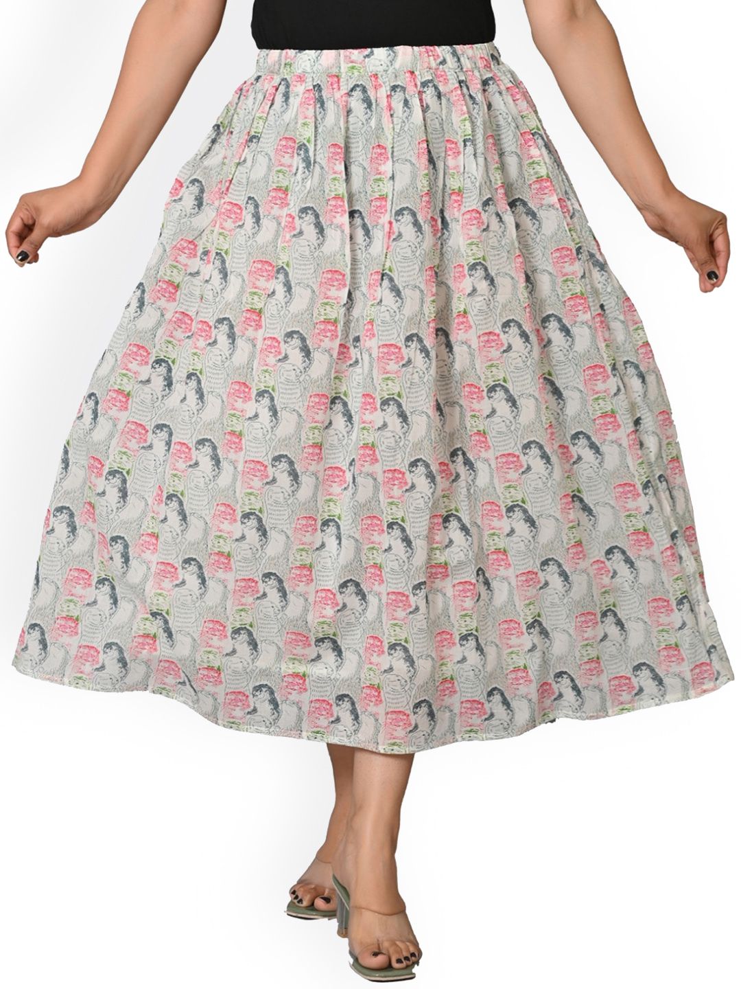 BAESD Printed Midi Flared Skirts Price in India