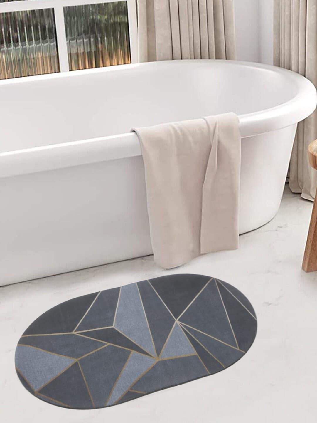 SOKNACK Grey Anti-Slip Bath Rugs