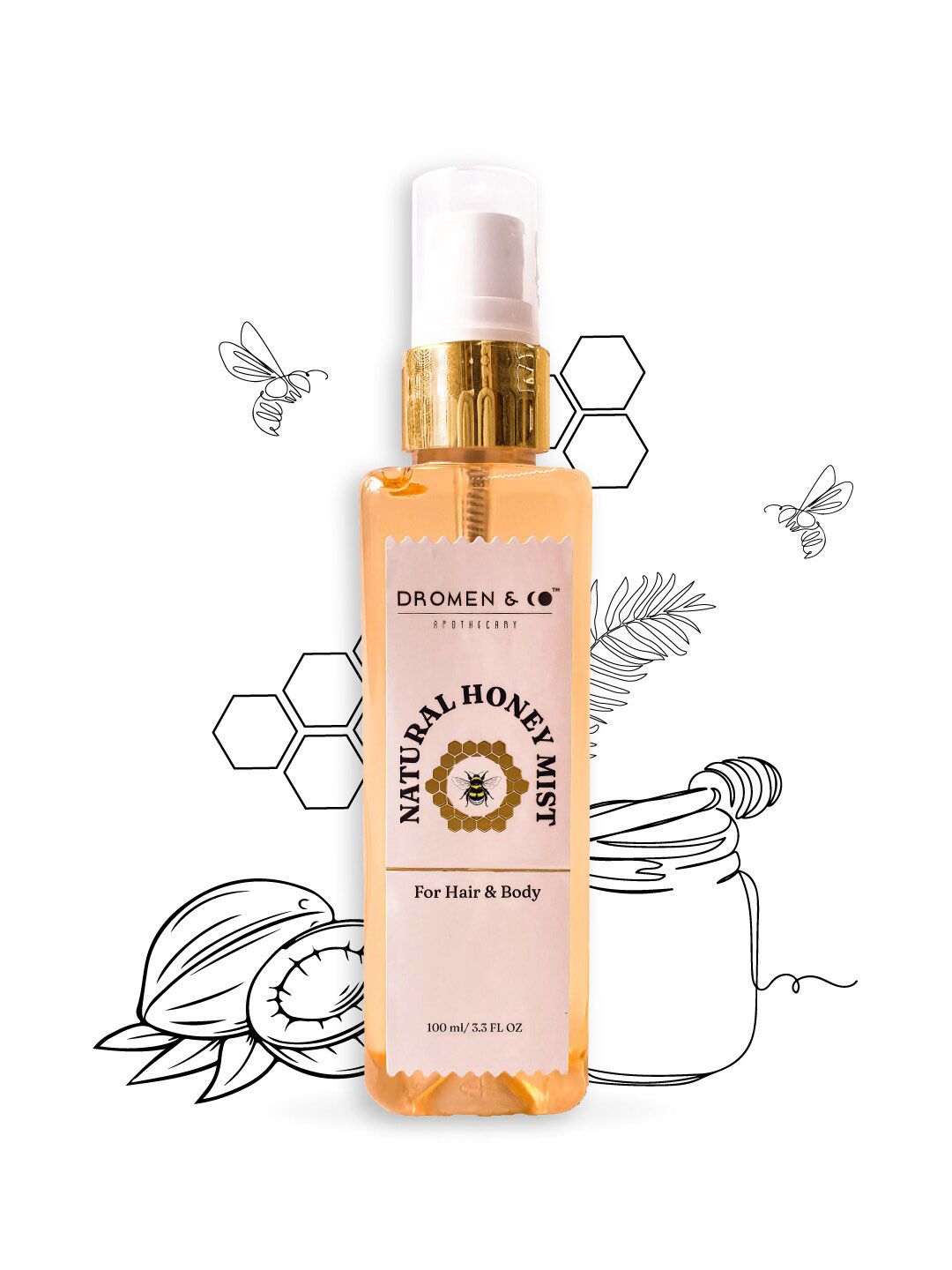 DROMEN & CO Natural Honey Mist with Coconut Water & Vitamin B5 - 100 ml