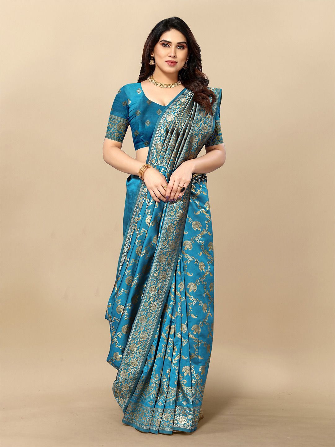 Sidhidata Ethnic Motifs Woven Design Zari Banarasi Saree Price in India