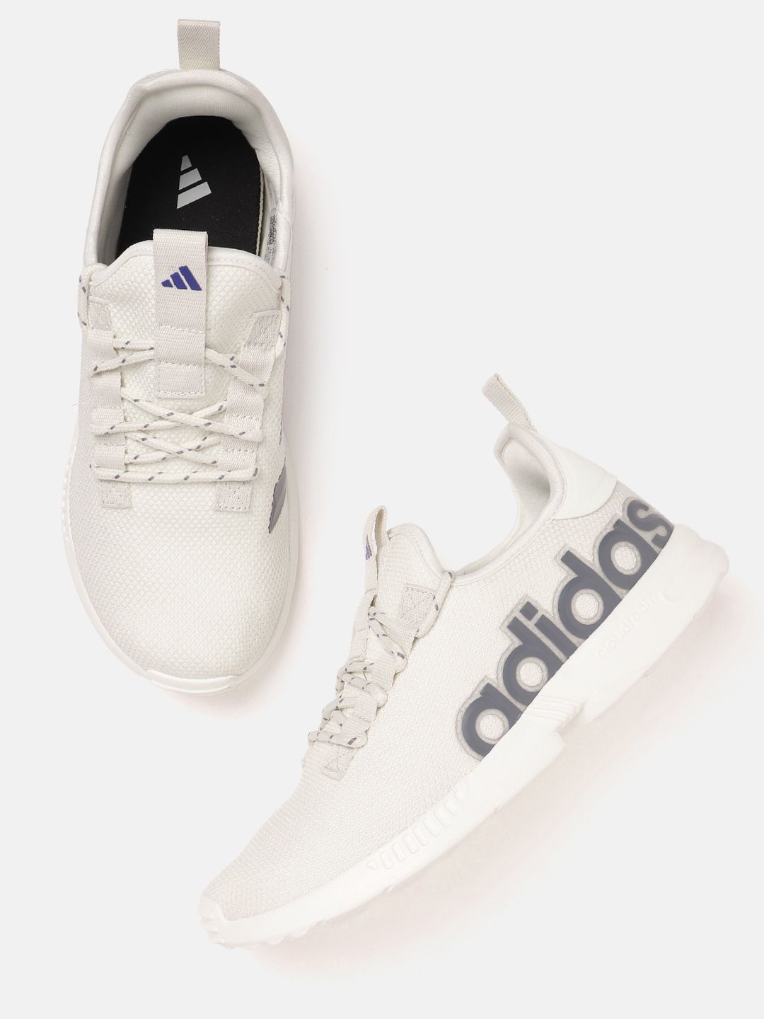 ADIDAS Men Woven Design Round-Toe Comfrt Walking Shoes with Striped Detail