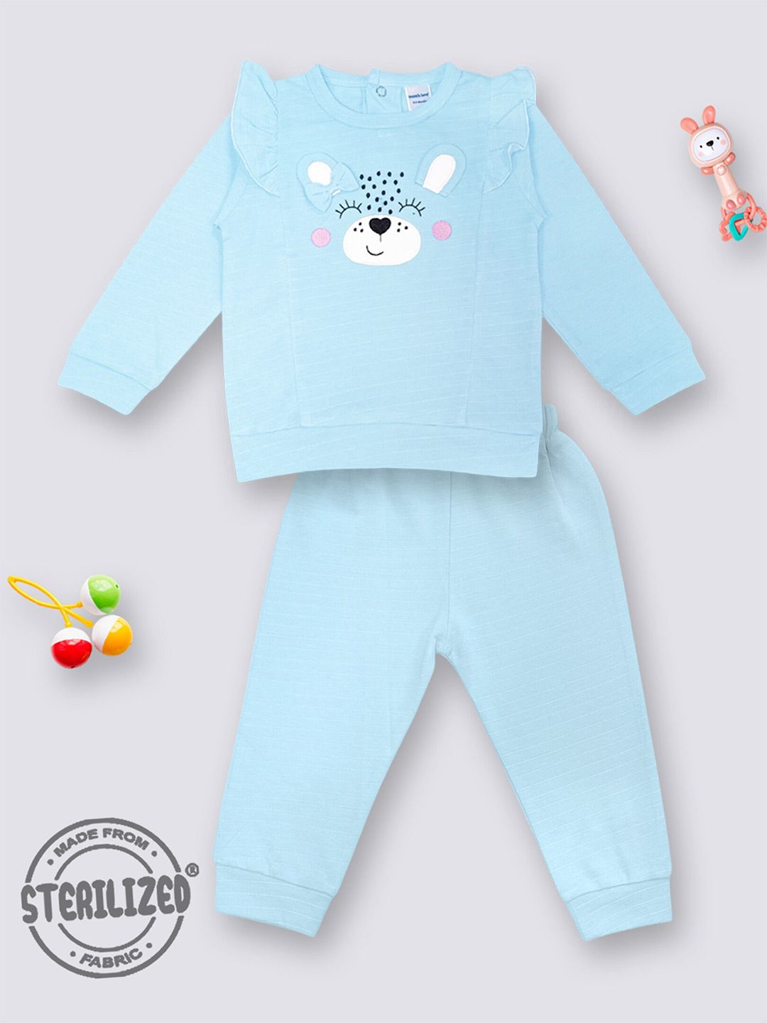 Moms Love Girls Pure Cotton Printed Top With Trousers