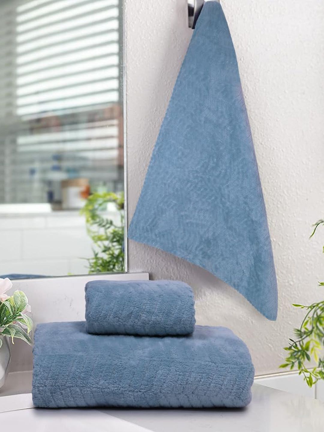 HomeCloud 2 Pieces 400 GSM Microfiber Coral Fleece Towels