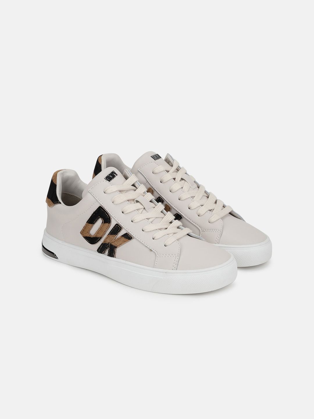 DKNY Women Round Toe Leather Sneakers