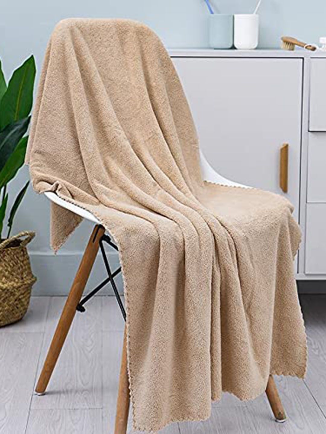 HomeCloud Beige 2 Piece 300 GSM Ultra Soft Cotton Bath Towel Set