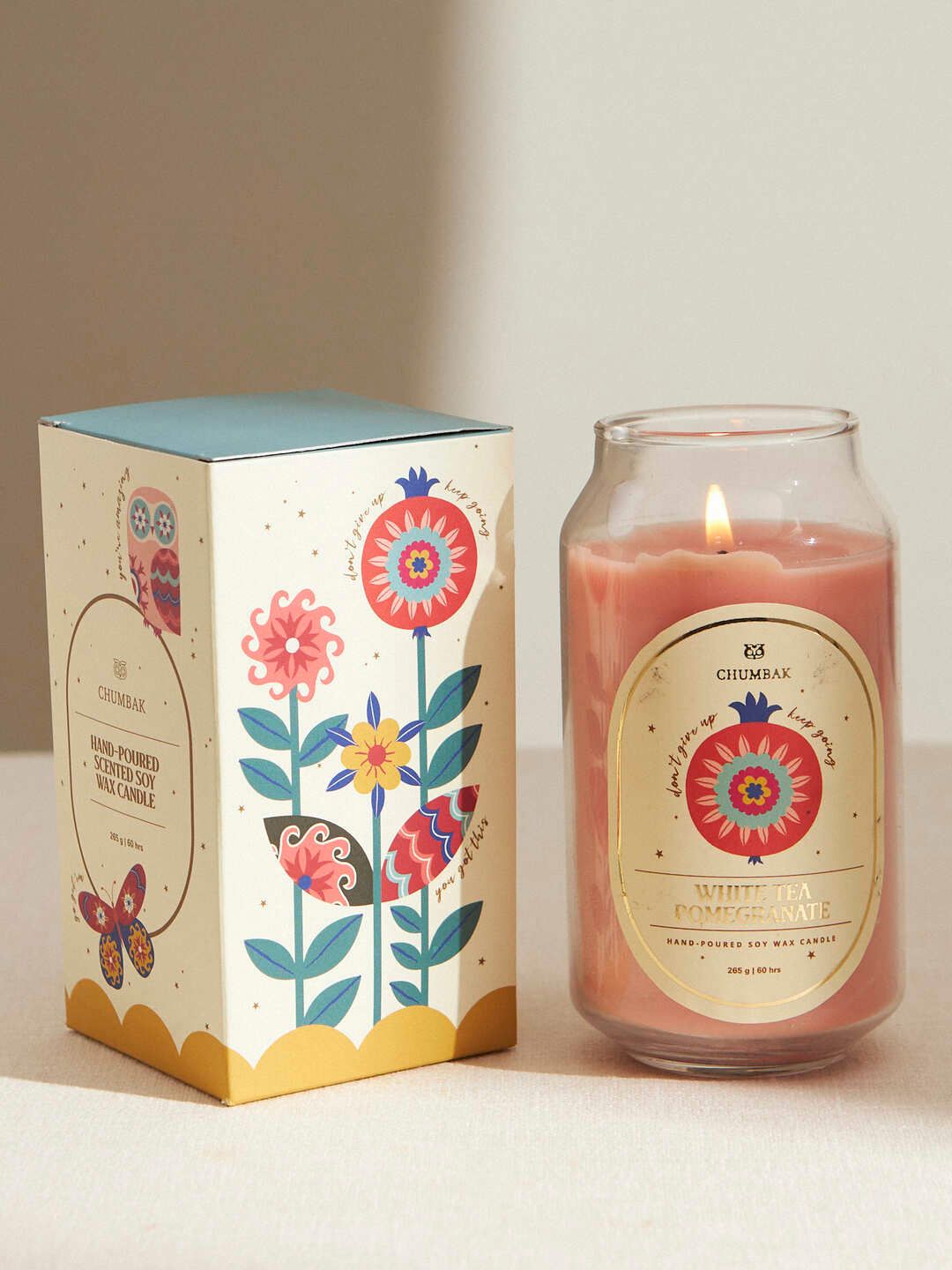 Chumbak Chumbak Orange & White Tea & Pomegranate Scented Jar Candle