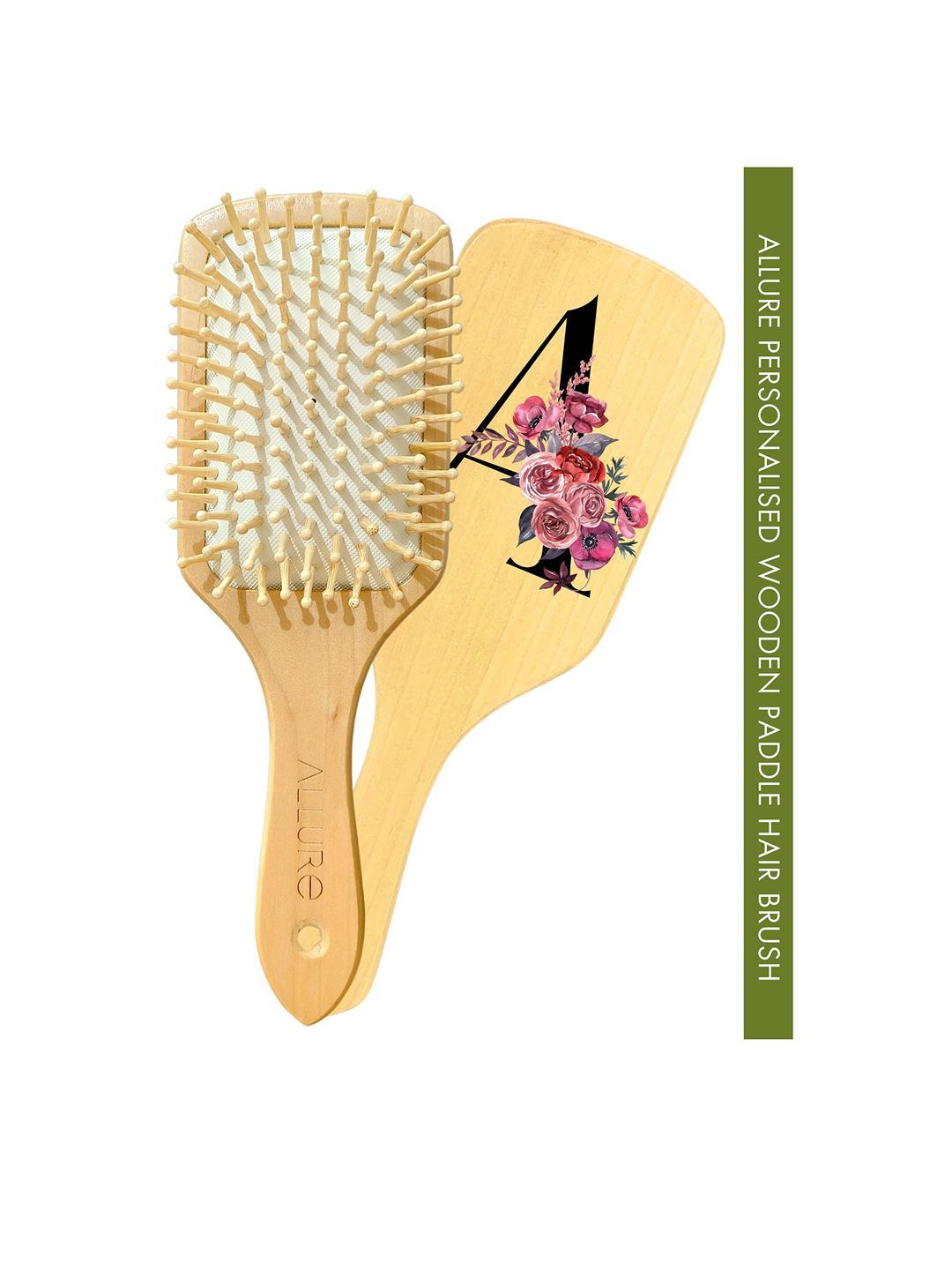ALLURE Printed Paddle Hair Brush Letter A